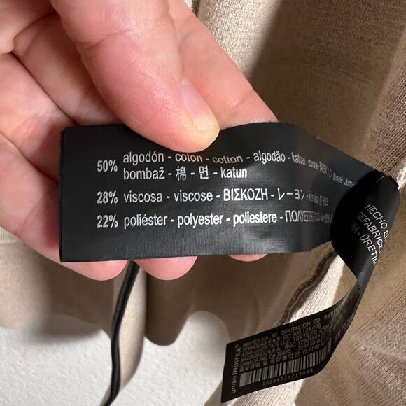 Zara Beige Knit Waterfall Open Front Cardigan Jacket Size M - Picture 5 of 12